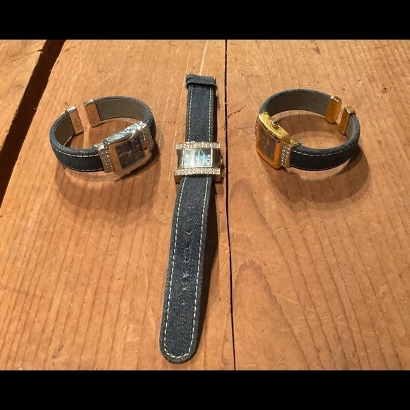 Joan Rivers Rhinestone Denim Watch Set - 3 Piece Collection - Picture 3 of 4